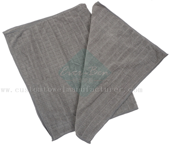 China Bulk spa towels quick dry Towels Supplier Super Water Absorbent Fast Dry Grey Structure Microfiber Wiping Towels Producer